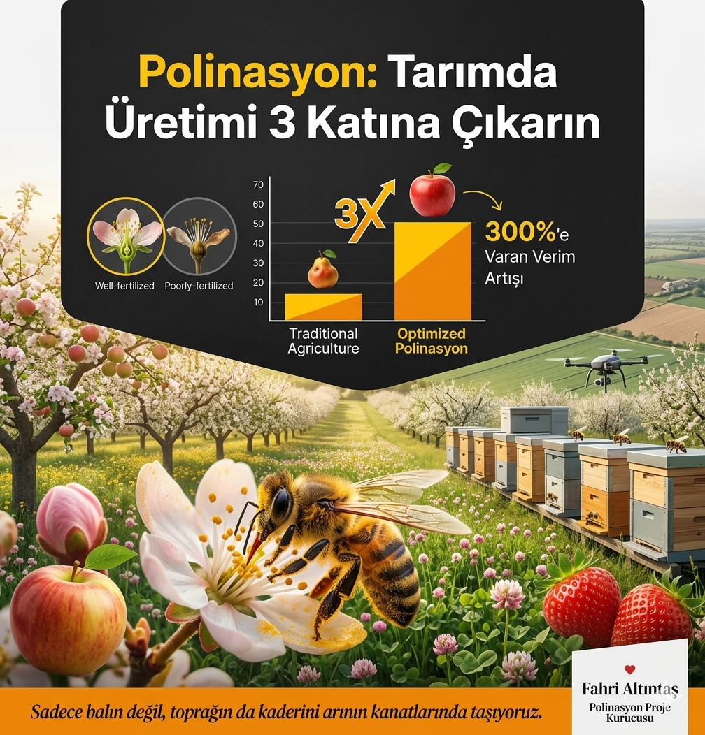 Polinasyon Nedir? Tarımda Üretimi 3 Katına Çıkarmanın Sırrı — Polinasyon blog kapak görseli